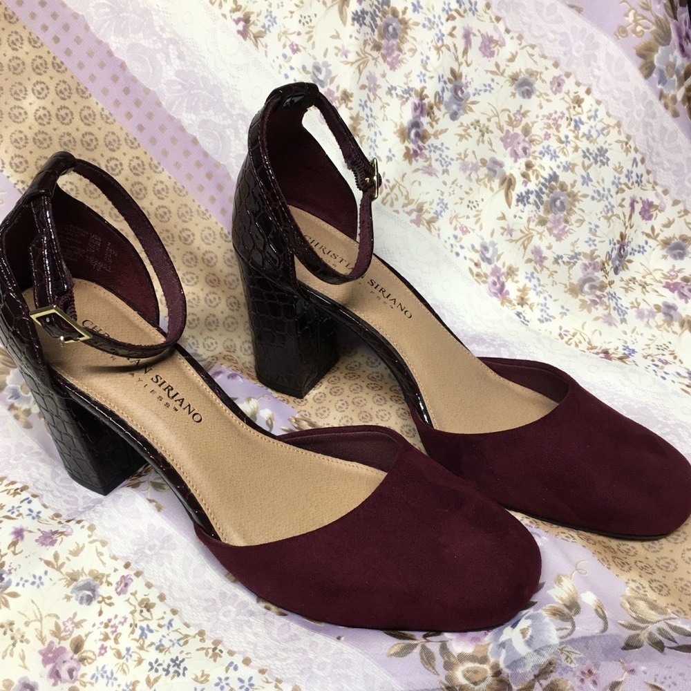 Christian Siriano- Millie Heel in burgundy size 7